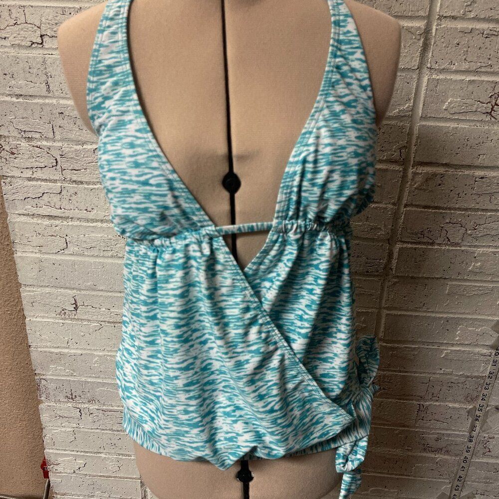 Tankini Halter Top  Faux Wrap Ombre Small